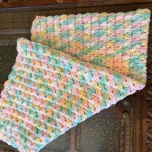 Vintage Pastel Crochet Baby Blanket / Afghan